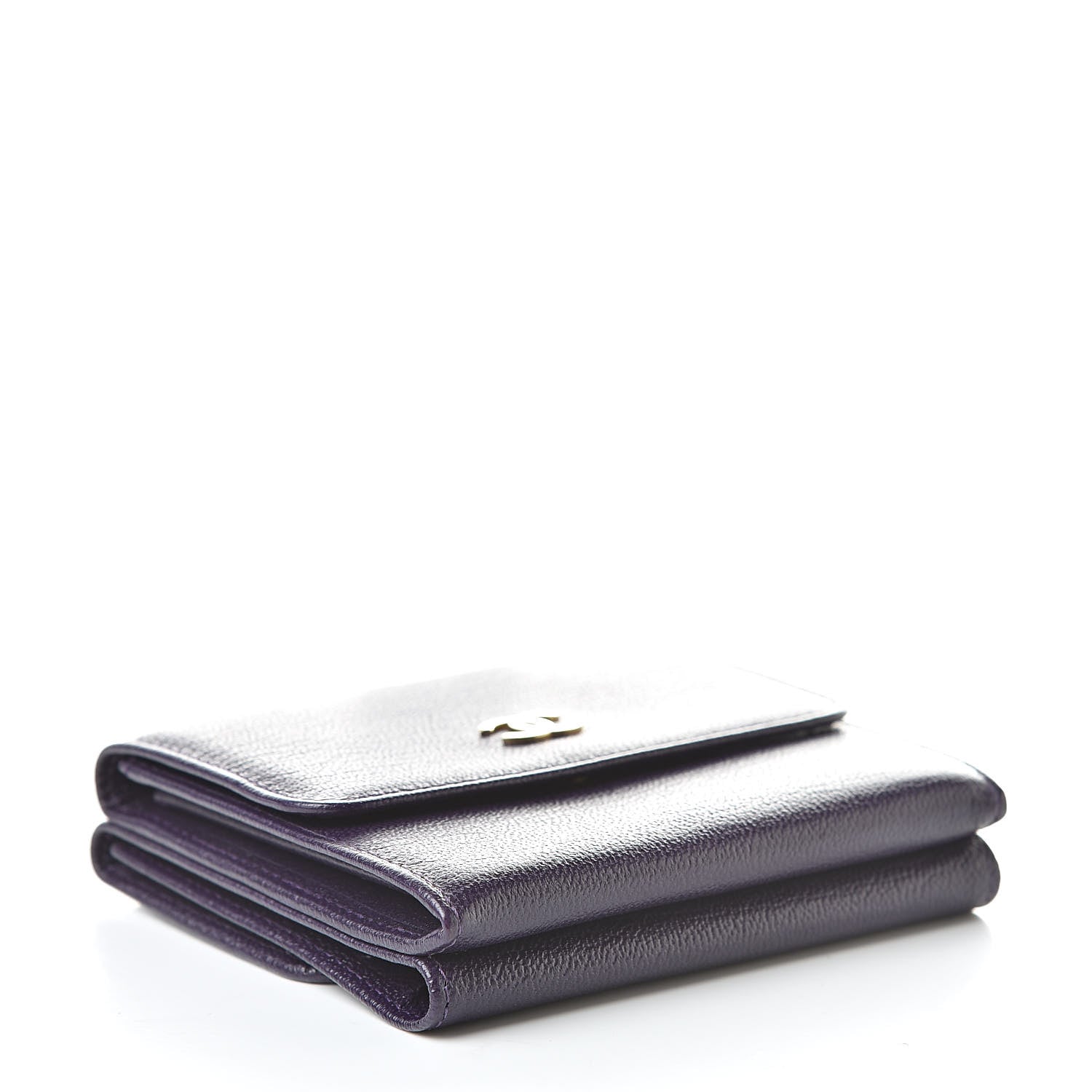 Chanel Goatskin Compact Double Sided Wallet Purple 4 of 12