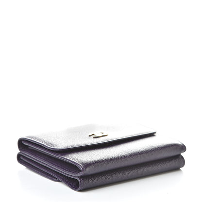 Chanel Goatskin Compact Double Sided Wallet Purple 4 of 12