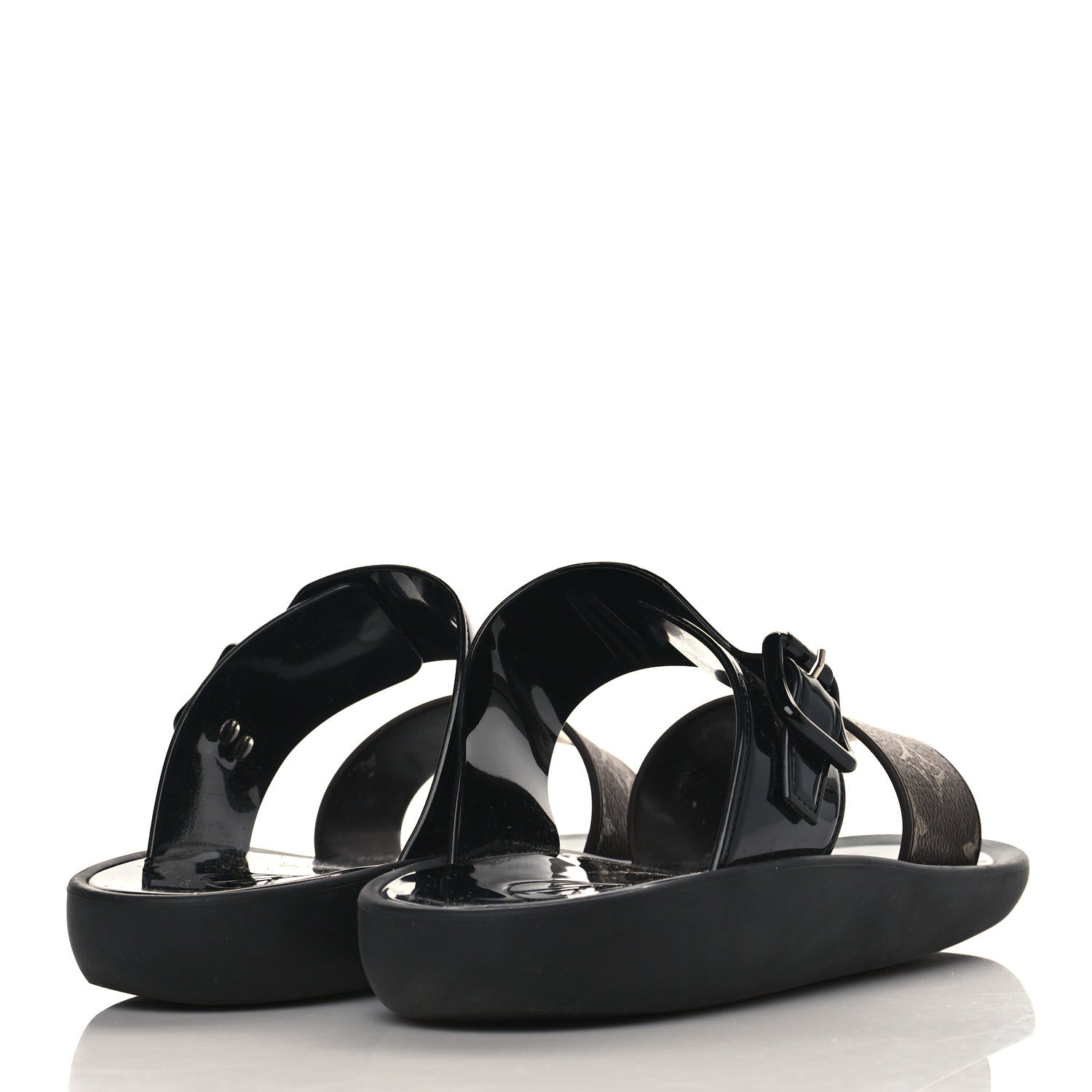 Louis Vuitton Monogram Sunbath Flat Mule Sandals 38 Black 4 of 8