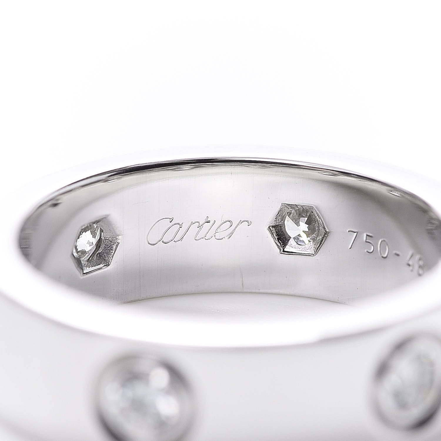 Cartier 18K White Gold 6 Diamond 5.5mm LOVE Ring 48 4.5 4 of 6