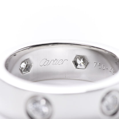 Cartier 18K White Gold 6 Diamond 5.5mm LOVE Ring 48 4.5 4 of 6