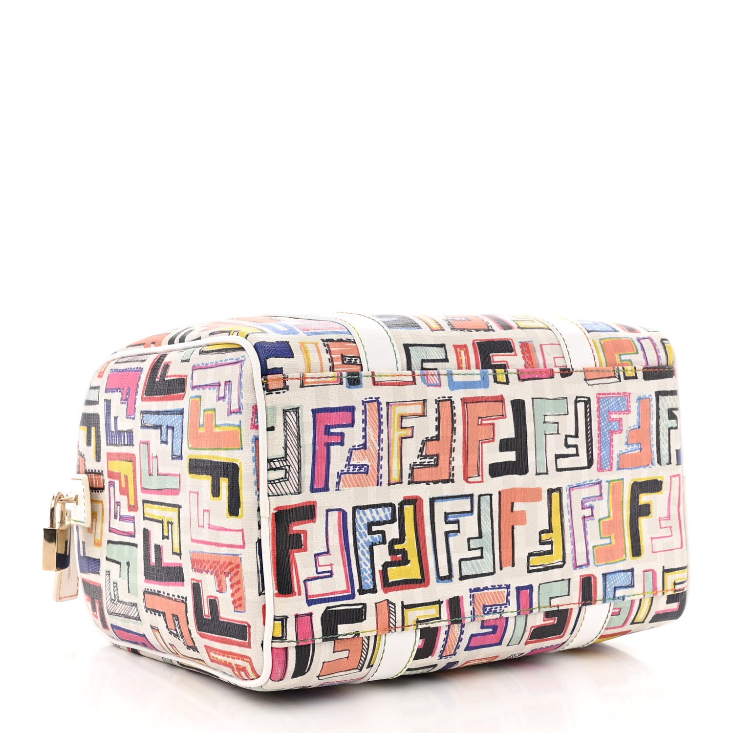 Fendi Zucca Spalmati Vitello FF Multicolor Forever Boston Multicolor White 4 of 14