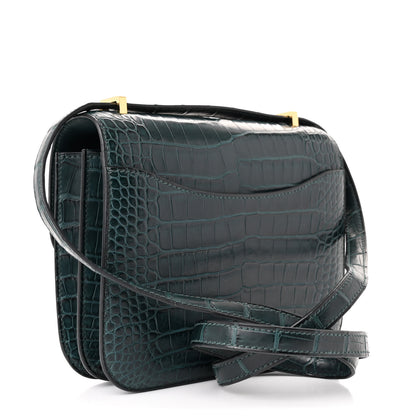 Hermes Matte Alligator Constance 18 Vert Cypress 3 of 12