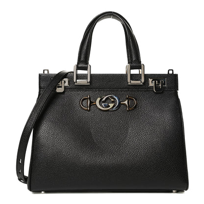 Gucci Grainy Calfskin Small Zumi Top Handle Bag Black 1 of 14