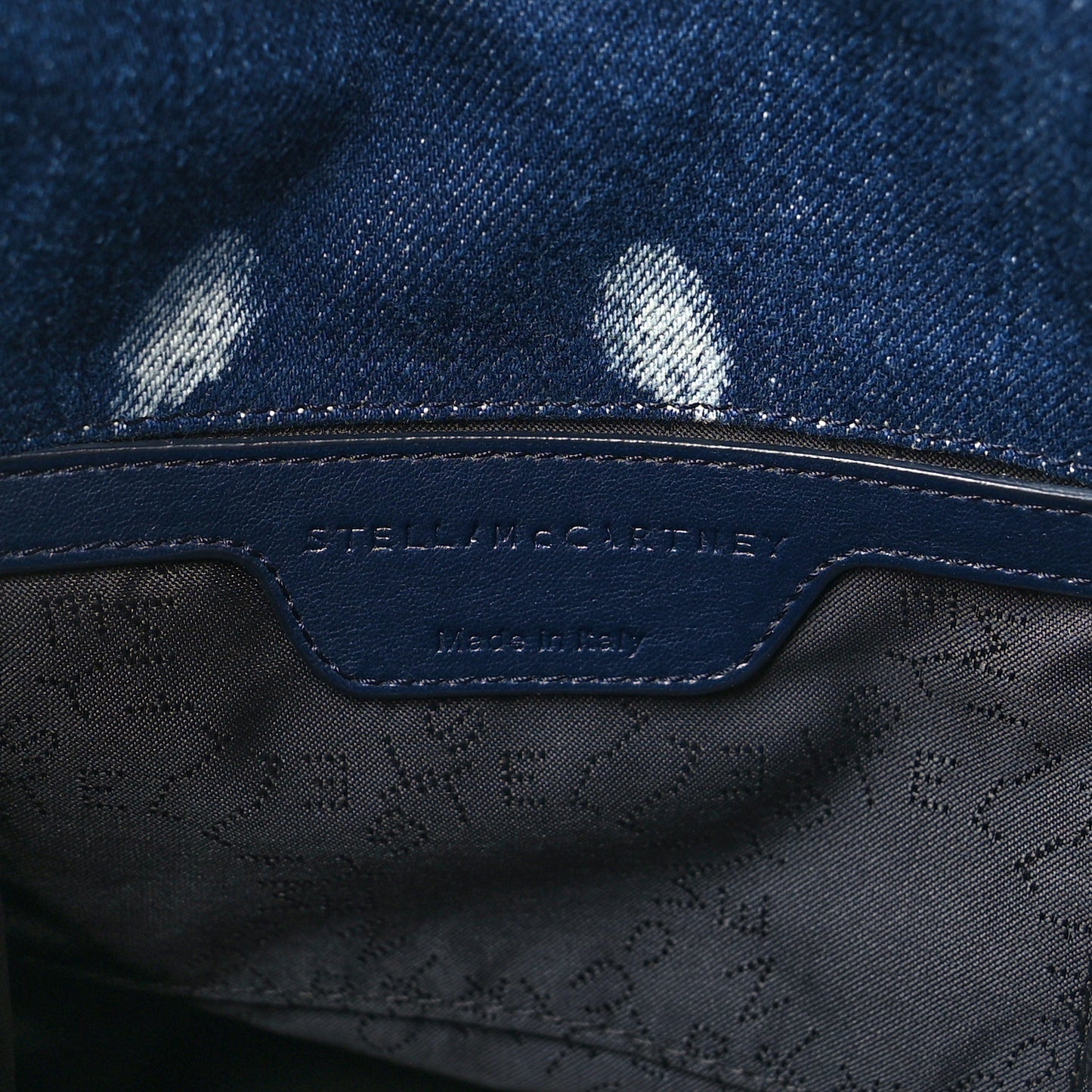 Tie Dye Denim Mini Falabella Fold Over Tote Indigo