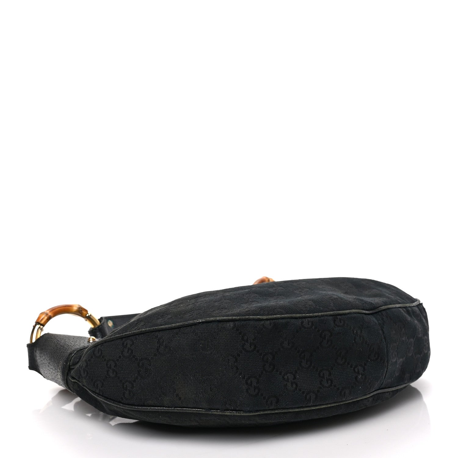 Gucci Monogram Half Moon Bamboo Ring Hobo Black 4 of 9