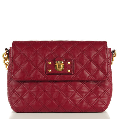 Marc Jacobs Lacquered Lambskin Quilted The Large Single Flap Red 1 of 8