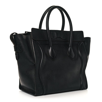 Celine Drummed Calfskin Mini Luggage Black 3 of 13