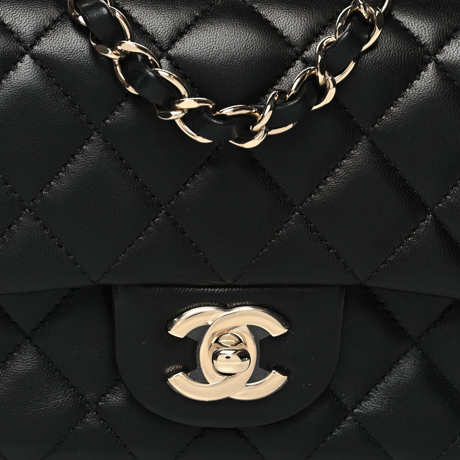 Chanel Lambskin Quilted Mini Rectangular Flap Black 7 of 10