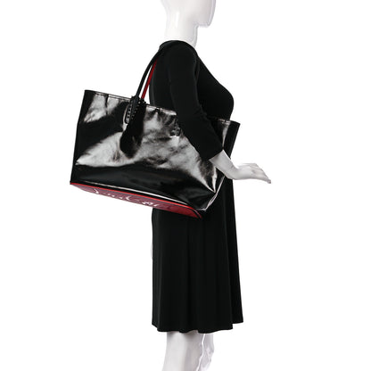 Christian Louboutin Patent Calfskin Spikes East West Cabata Tote Black 2 of 14