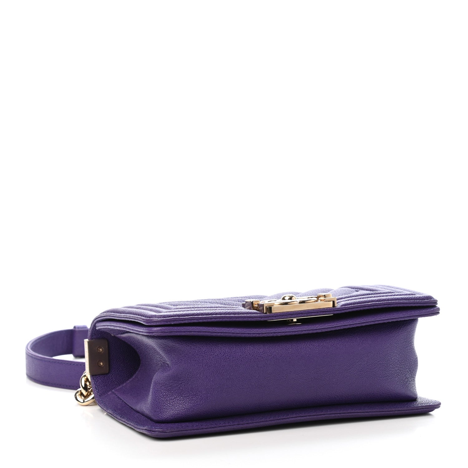 Chanel Caviar Chevron Quilted Small Boy Flap Purple 3 of 4