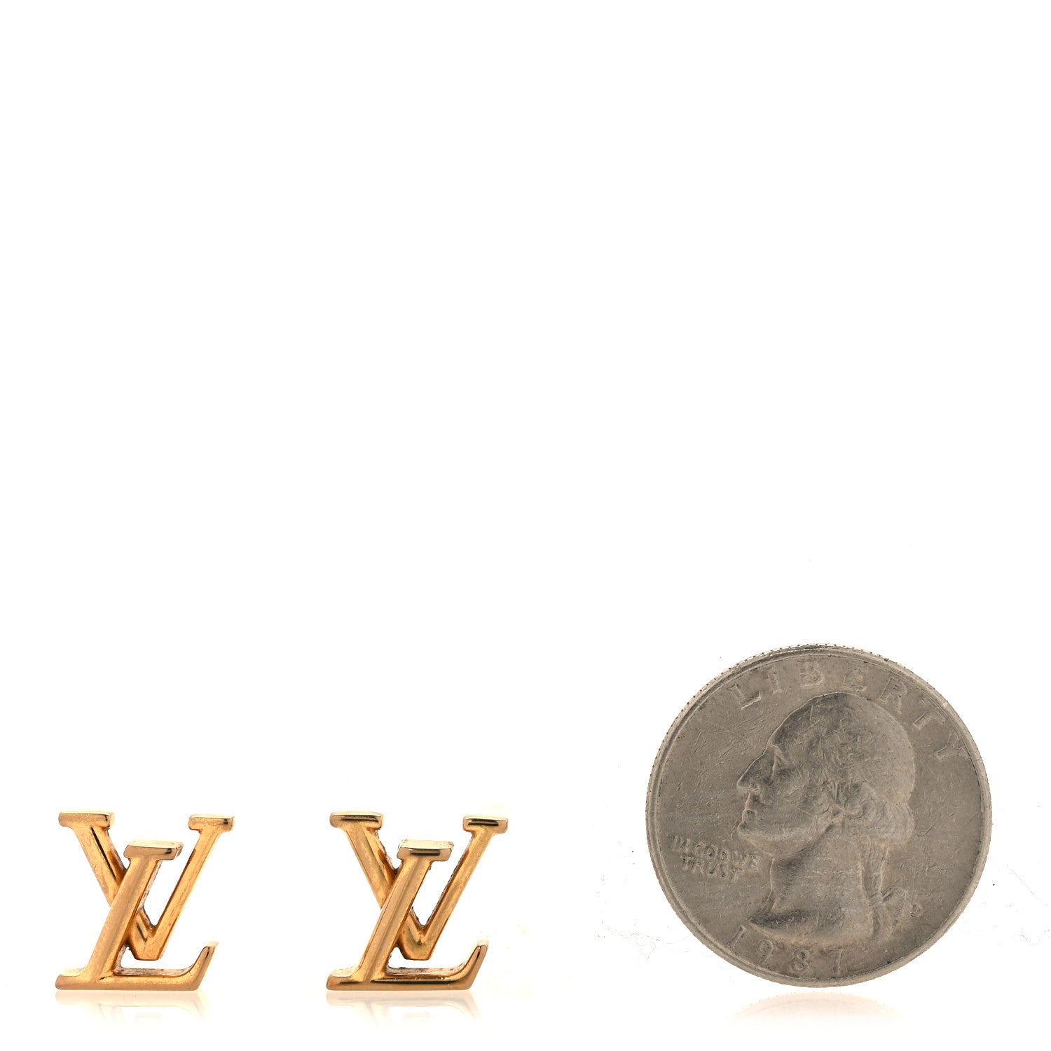 Louis Vuitton Metal LV Iconic Earrings Gold 2 of 5