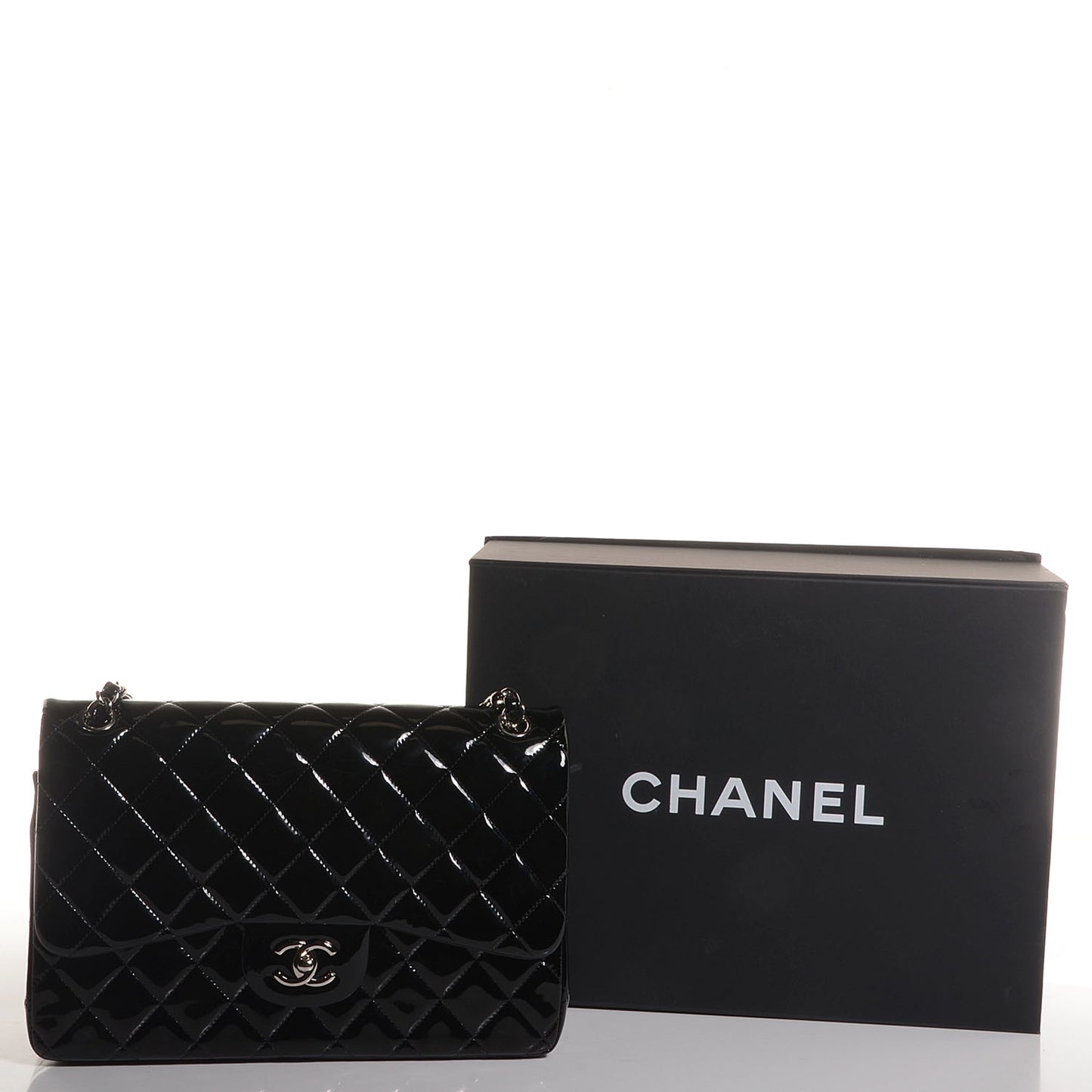 Patent Jumbo Double Flap Black