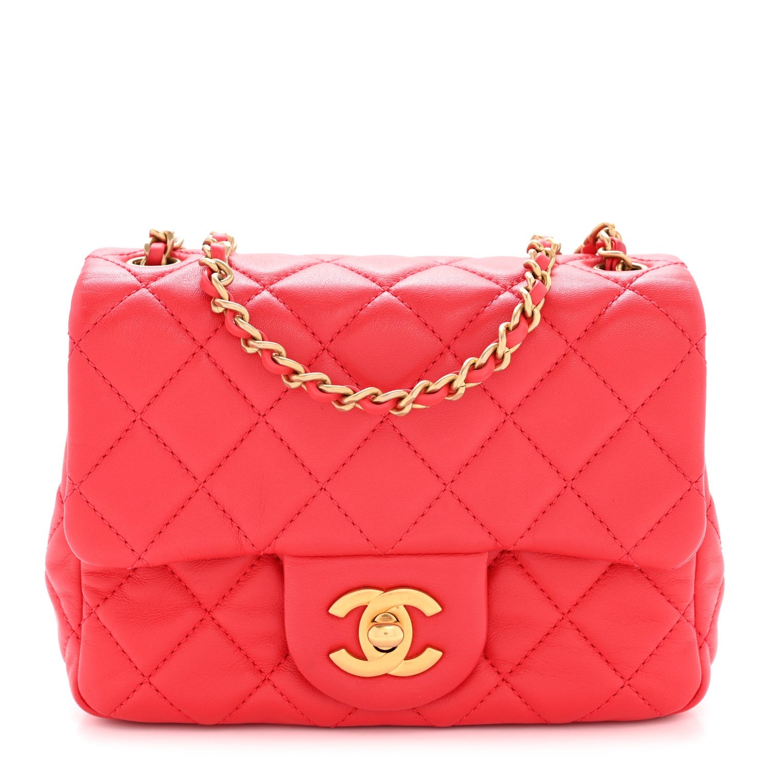 Chanel Lambskin Quilted Mini Pearl Crush Flap Red 1 of 11