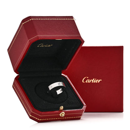 Cartier 18K White Gold 3 Diamond 5.5mm LOVE Ring 58 8.5 5 of 5