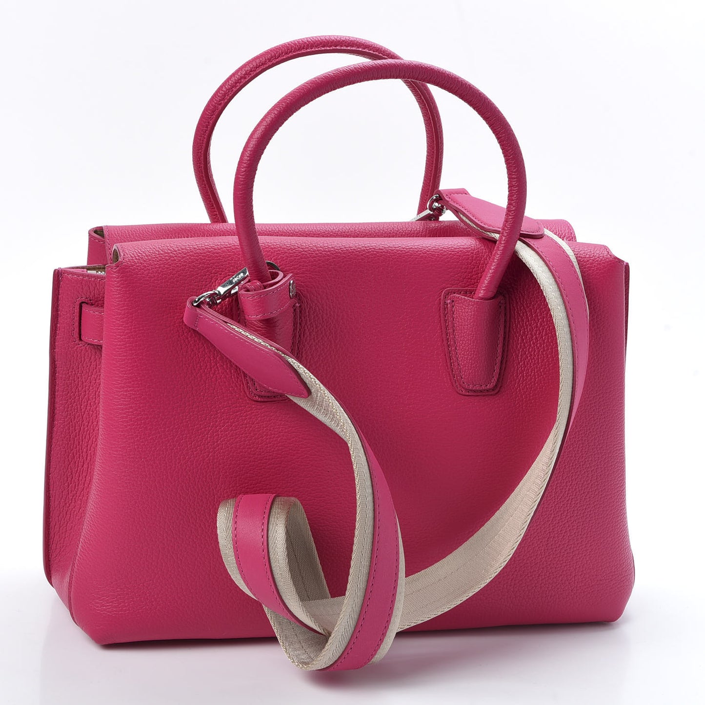 Grained Calfskin Medium Milla Tote Beetroot Pink
