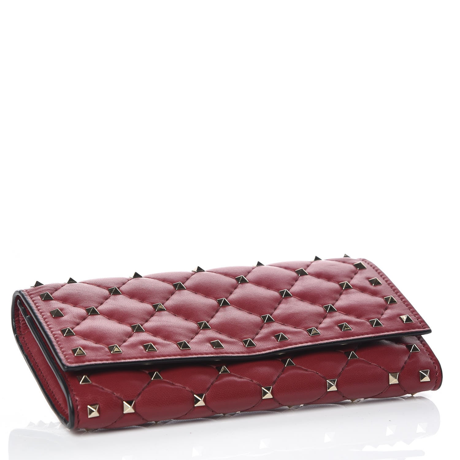 Valentino Garavani Nappa Rockstud Spike Flap Wallet Rubino 4 of 9