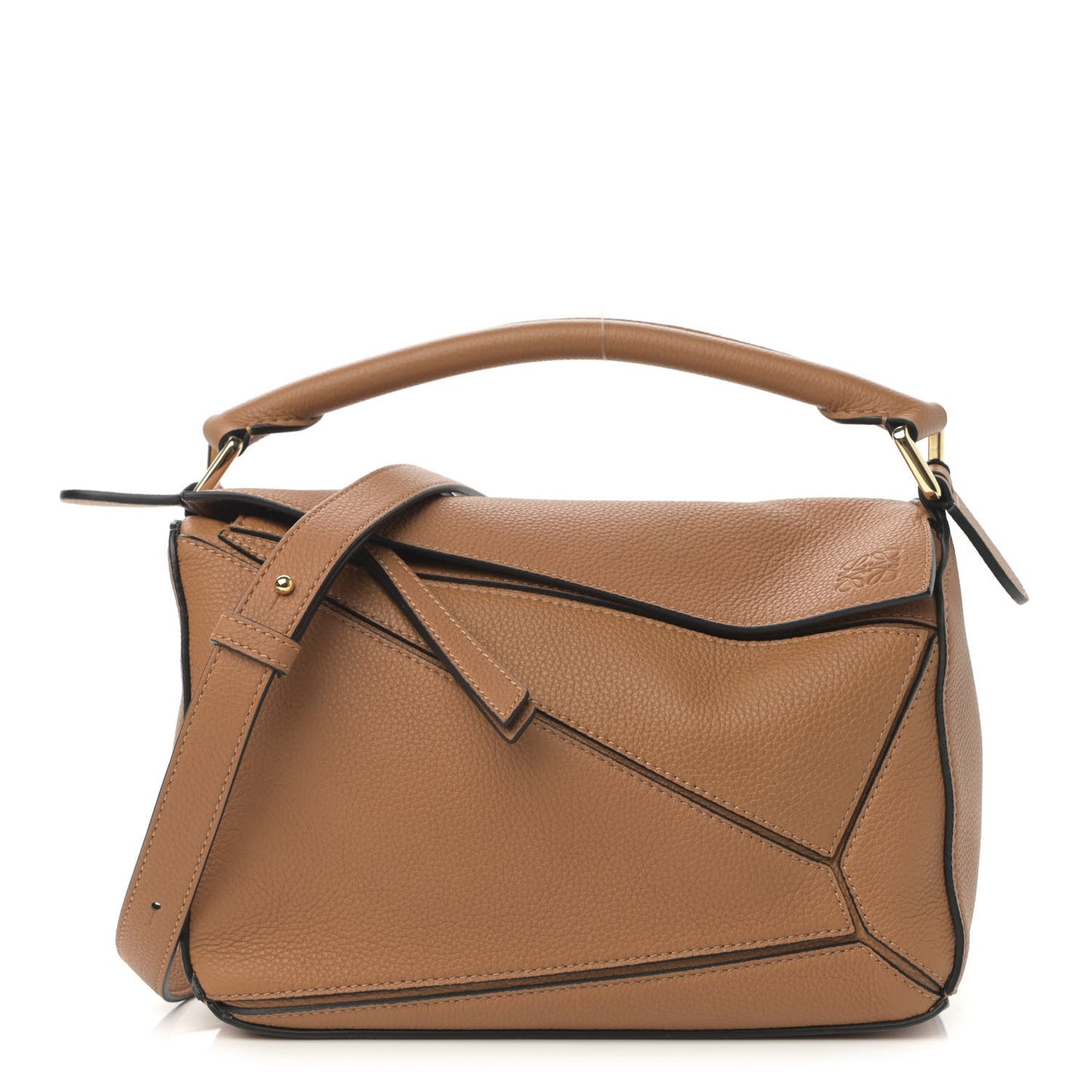 Soft Grained Calfskin Small Puzzle Bag Light Caramel