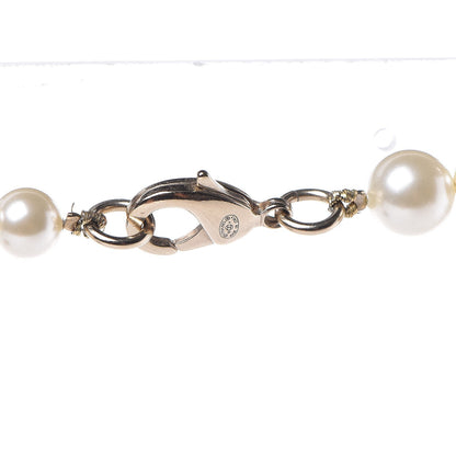 Chanel Crystal Pearl CC Short Necklace Gold 4 of 4