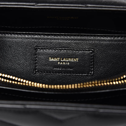 Saint Laurent Calfskin Y Quilted Monogram Small Loulou Chain Satchel Black 6 of 9