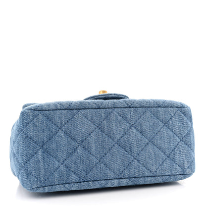 Chanel Denim Quilted Mini Pearl Crush Flap Blue 4 of 10