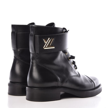 Louis Vuitton Calfskin Wonderland Ranger Boots 38 Black 4 of 9