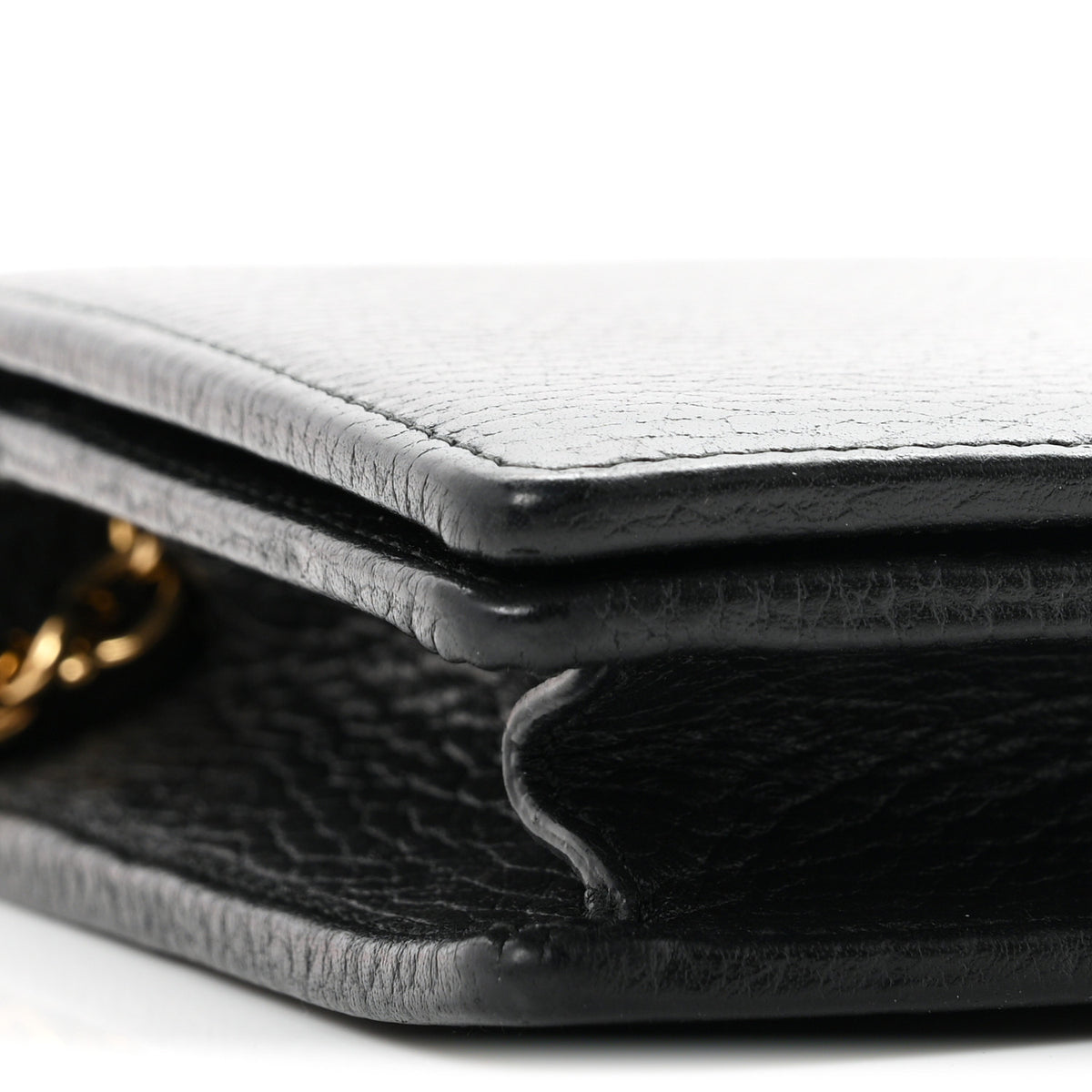 Calfskin Mini GG Marmont Chain Wallet Black