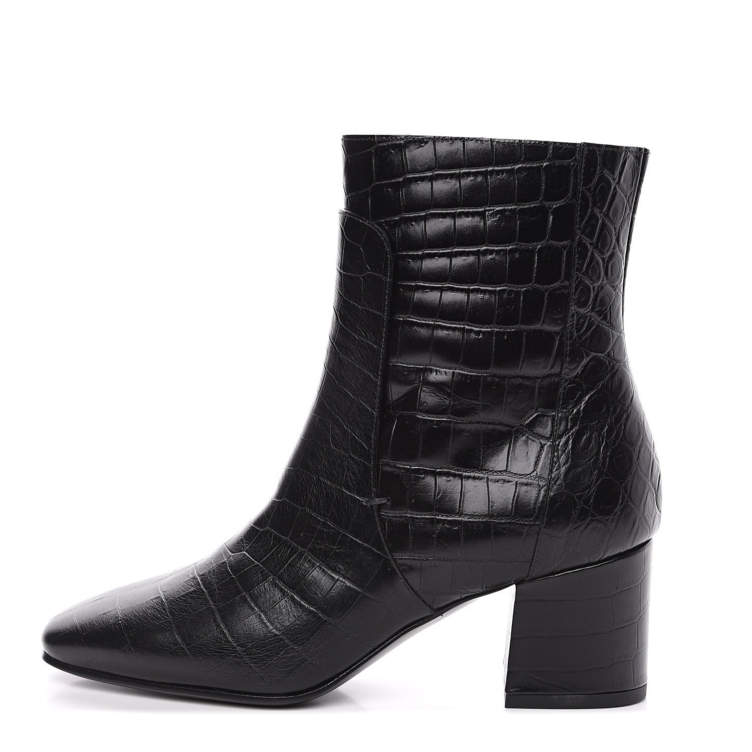 Givenchy Calfskin Crocodile Embossed Ankle Boots 36 Black 1 of 7