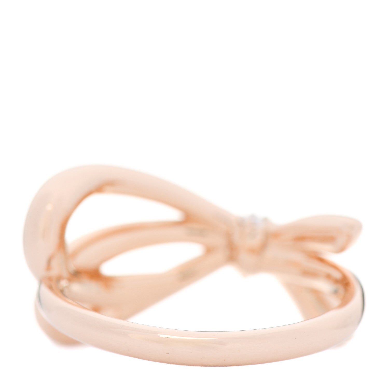 Tiffany 18K Rose Gold Diamond Bow Ring 48 4.5 3 of 5