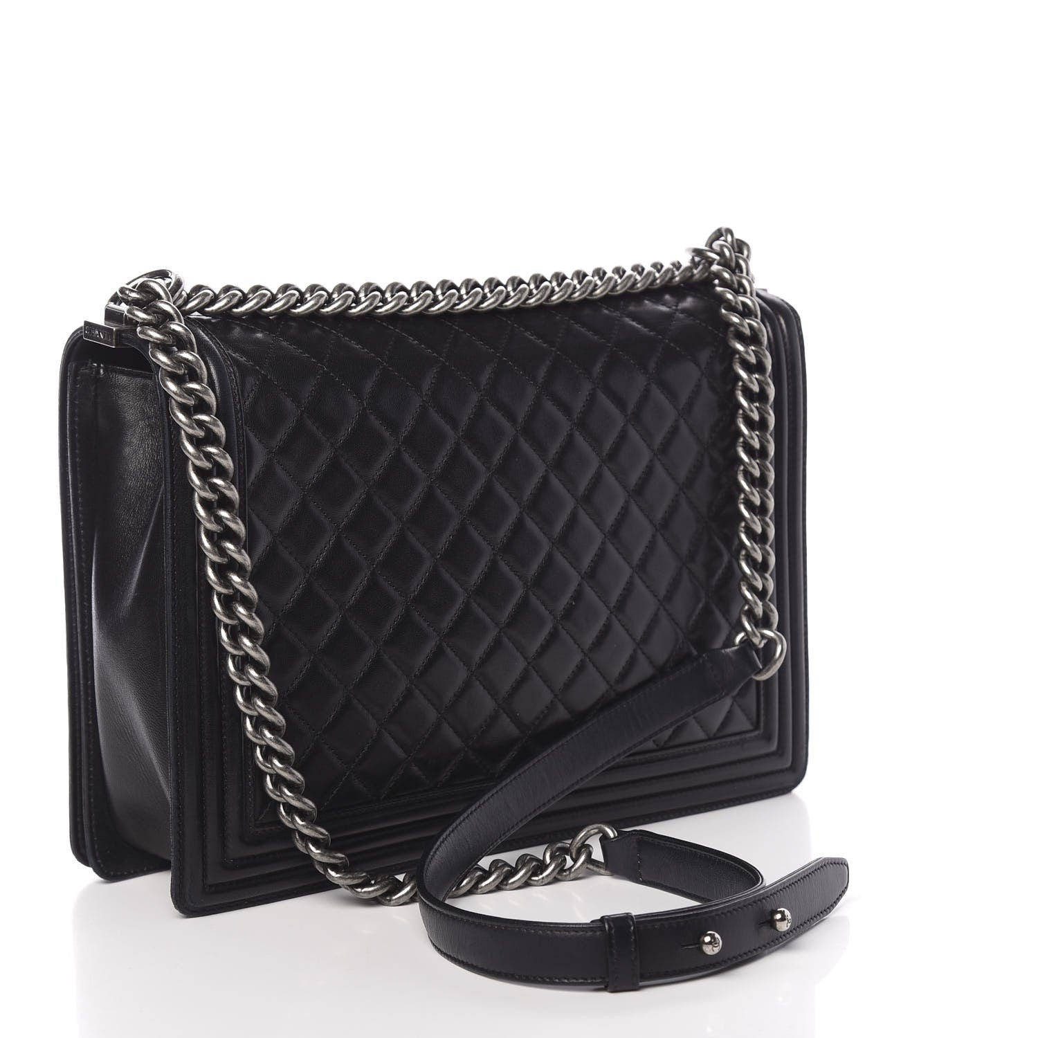 Chanel Lambskin Quilted Large Boy Flap Black 3 of 12