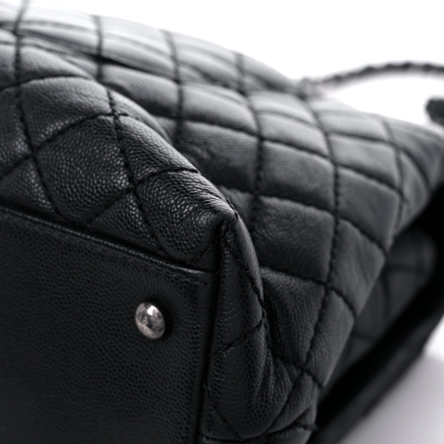 Caviar Quilted Medium Coco Handle Flap Black