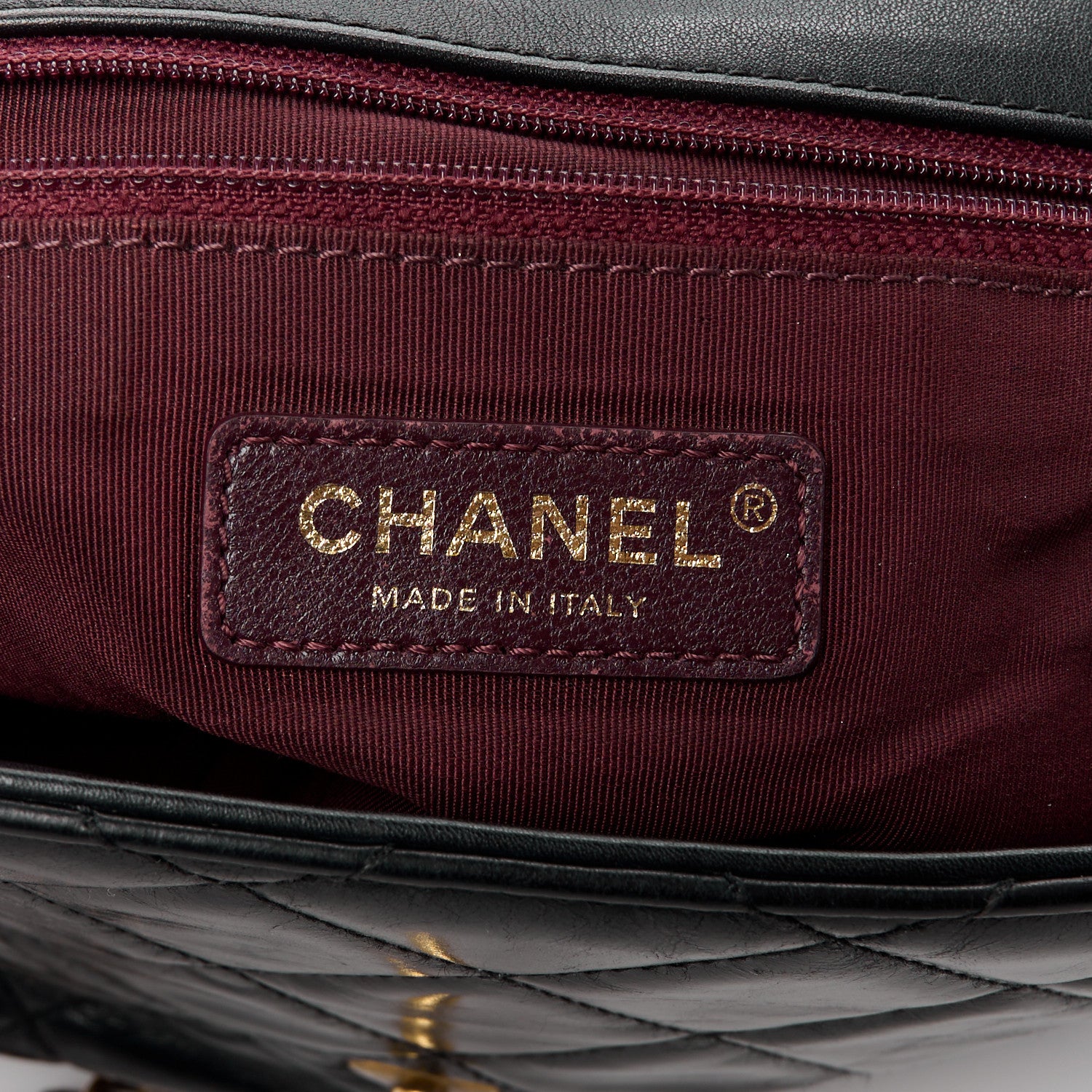 Chanel Glazed Calfskin Quilted Medium Gold Bar Top Handle Flap Black 7 of 11