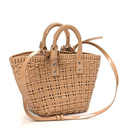 Balenciaga Varnished Faux Calfskin Braided XS Bistro Basket Beige 3 of 9