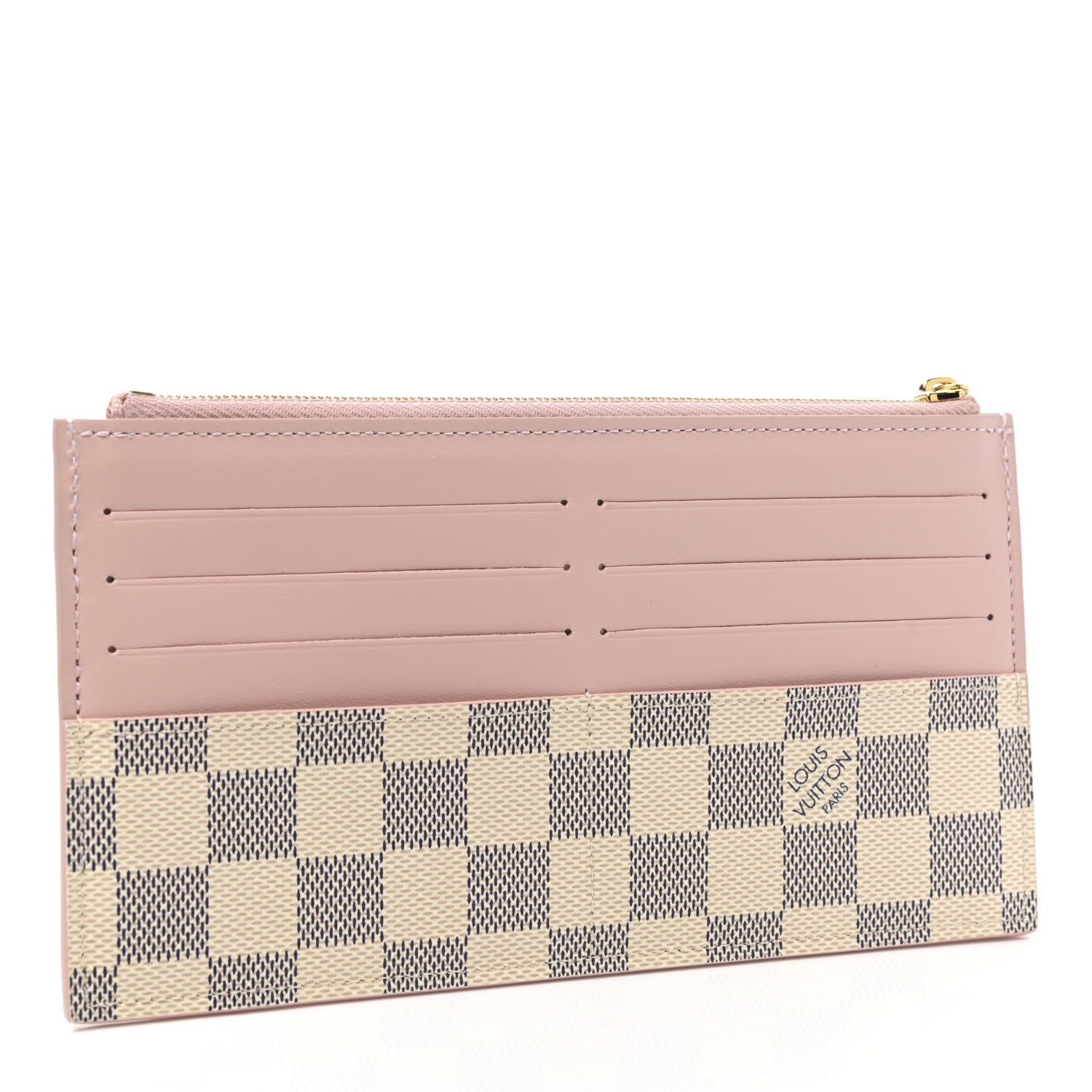 Louis Vuitton Damier Azur Slim Purse Rose Balerine 3 of 7