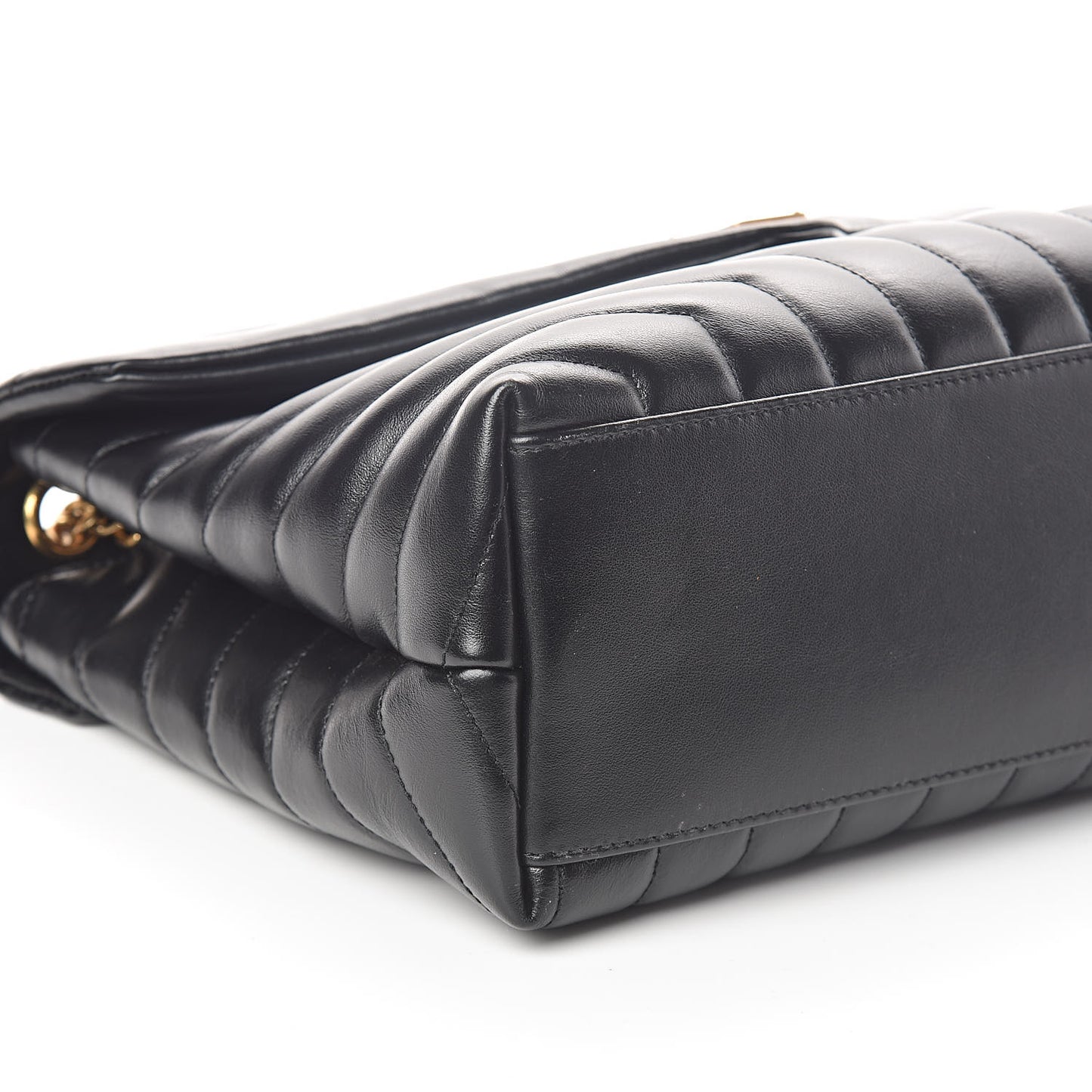 Calfskin Y Quilted Monogram Medium Loulou Chain Satchel Black