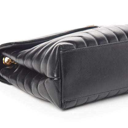 Saint Laurent Calfskin Y Quilted Monogram Medium Loulou Chain Satchel Black 8 of 9