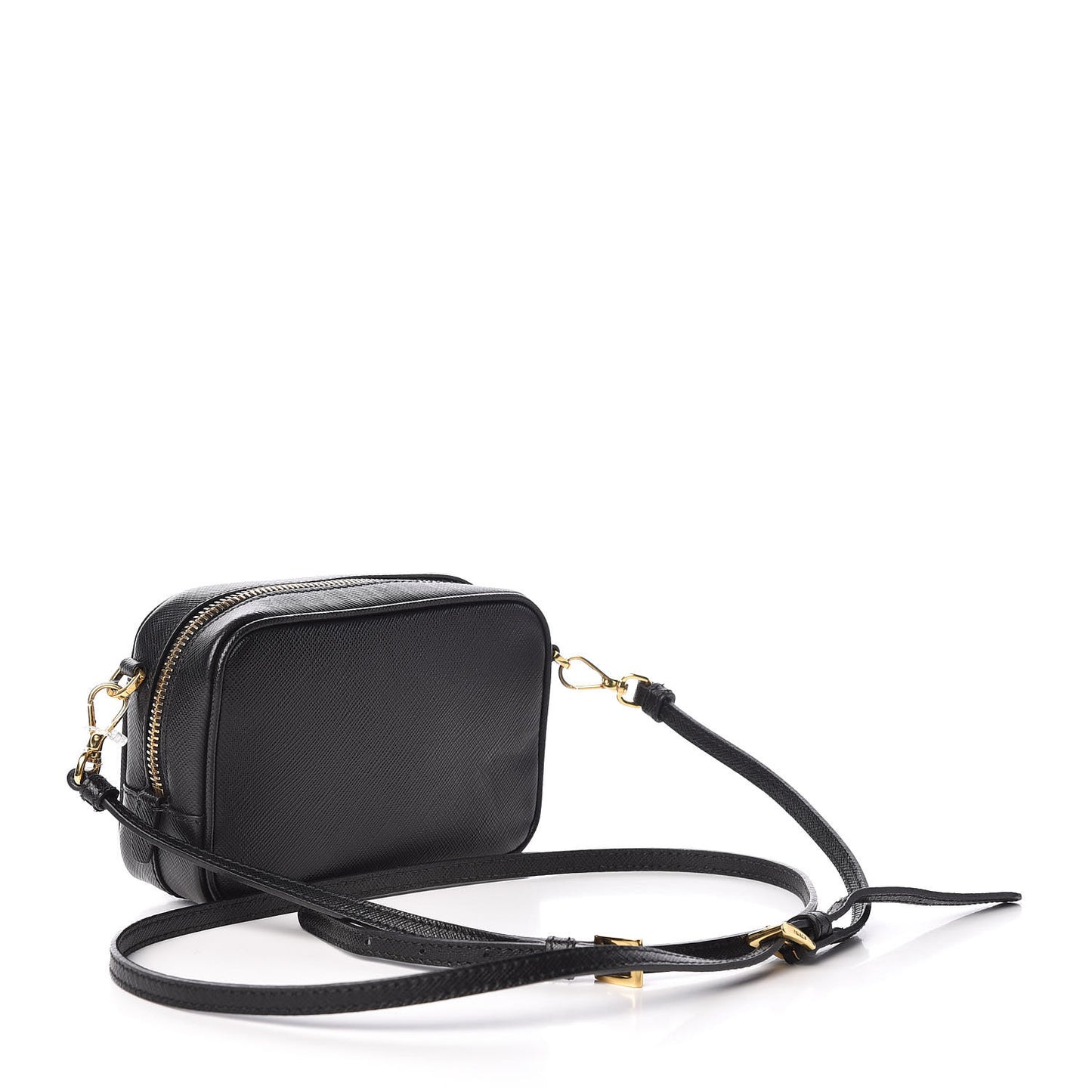 Saffiano Mini Camera Crossbody Bag Black