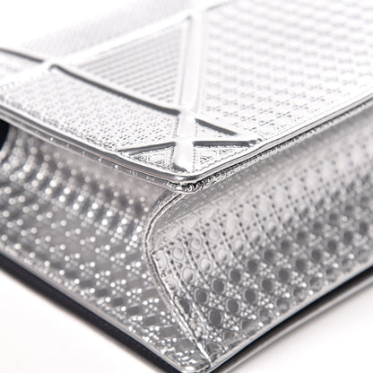 Christian Dior Metallic Patent Micro-Cannage Medium Diorama Flap Bag Silver 12 of 17