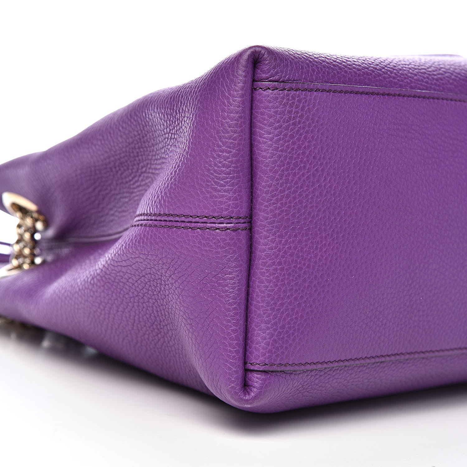 Gucci Pebbled Calfskin Medium Soho Chain Shoulder Bag Shine Purple 8 of 10