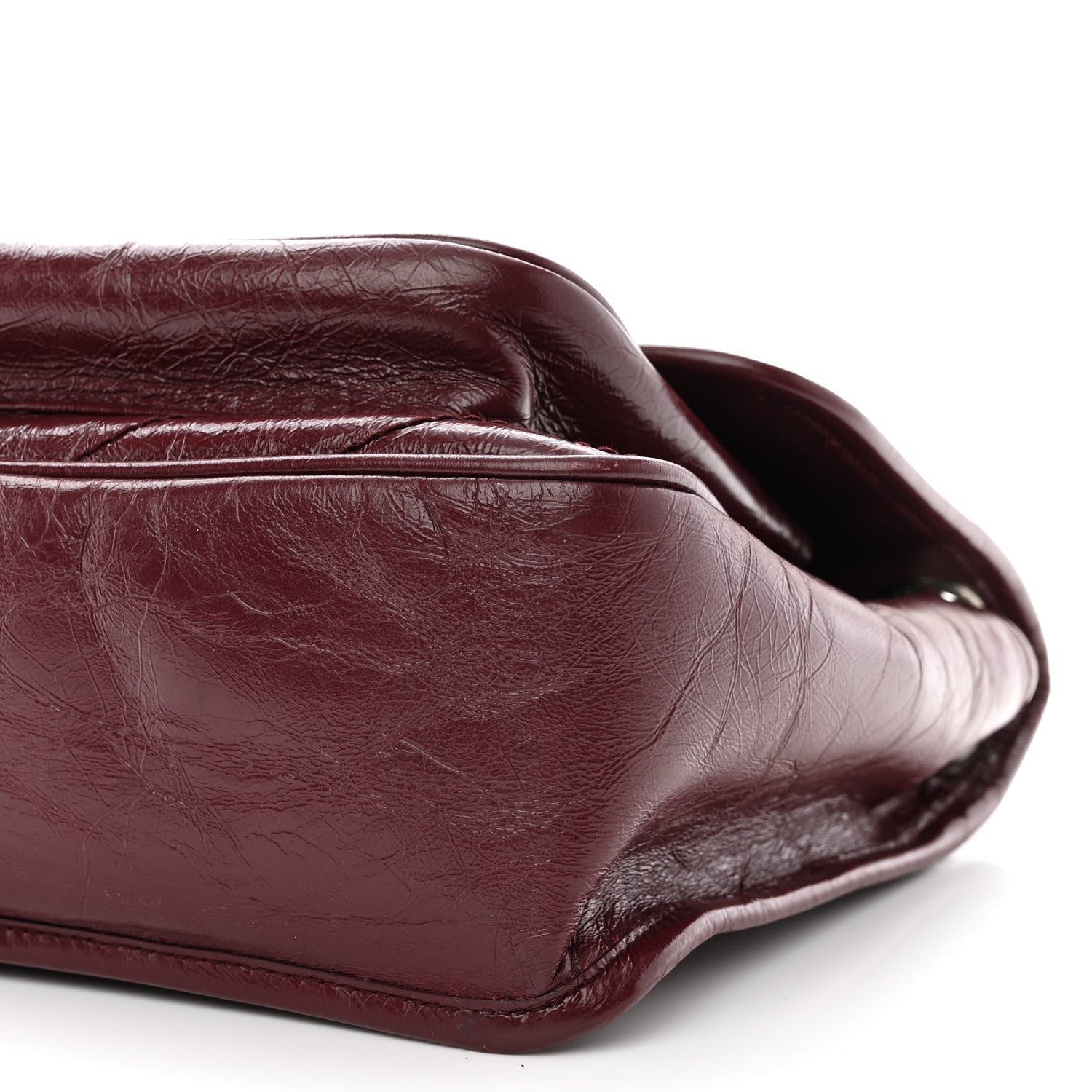 Saint Laurent Crinkled Calfskin Matelasse Monogram Medium Niki Chain Satchel Rouge Legion 10 of 10