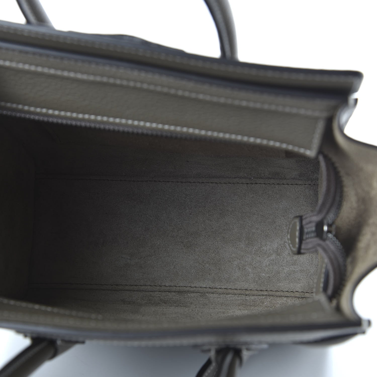 Celine Drummed Calfskin Nano Luggage Souris 5 of 9