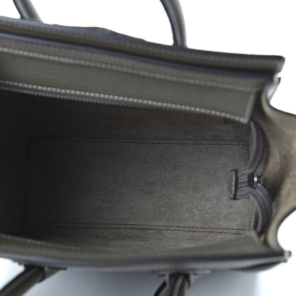 Celine Drummed Calfskin Nano Luggage Souris 5 of 9