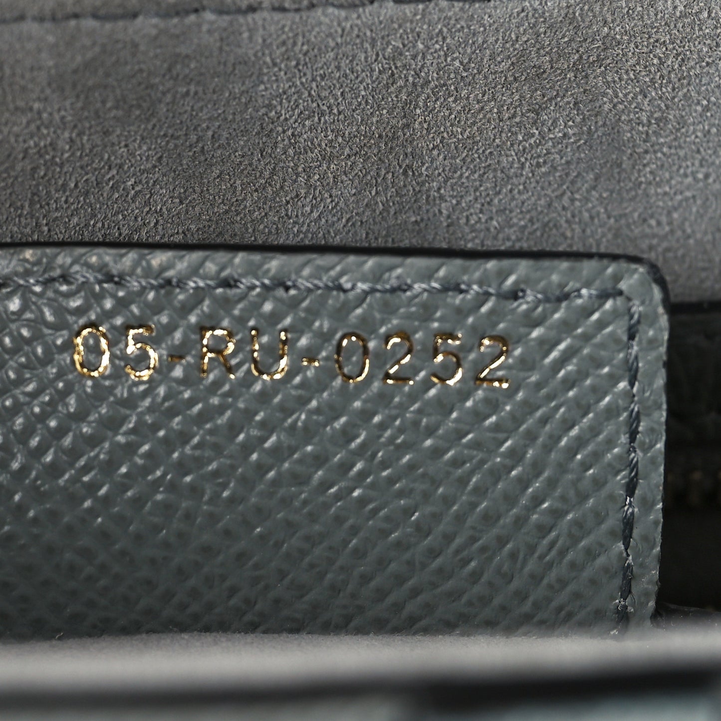 Grained Calfskin Saddle Bag Grey Stone
