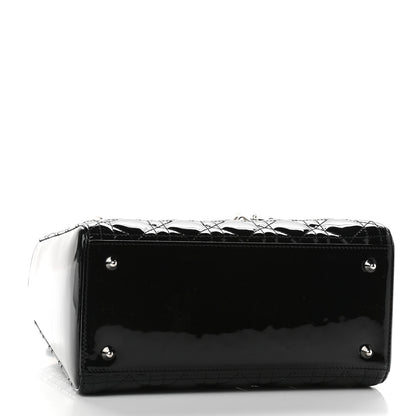 Christian Dior Patent Cannage Medium Lady Dior Black 4 of 9