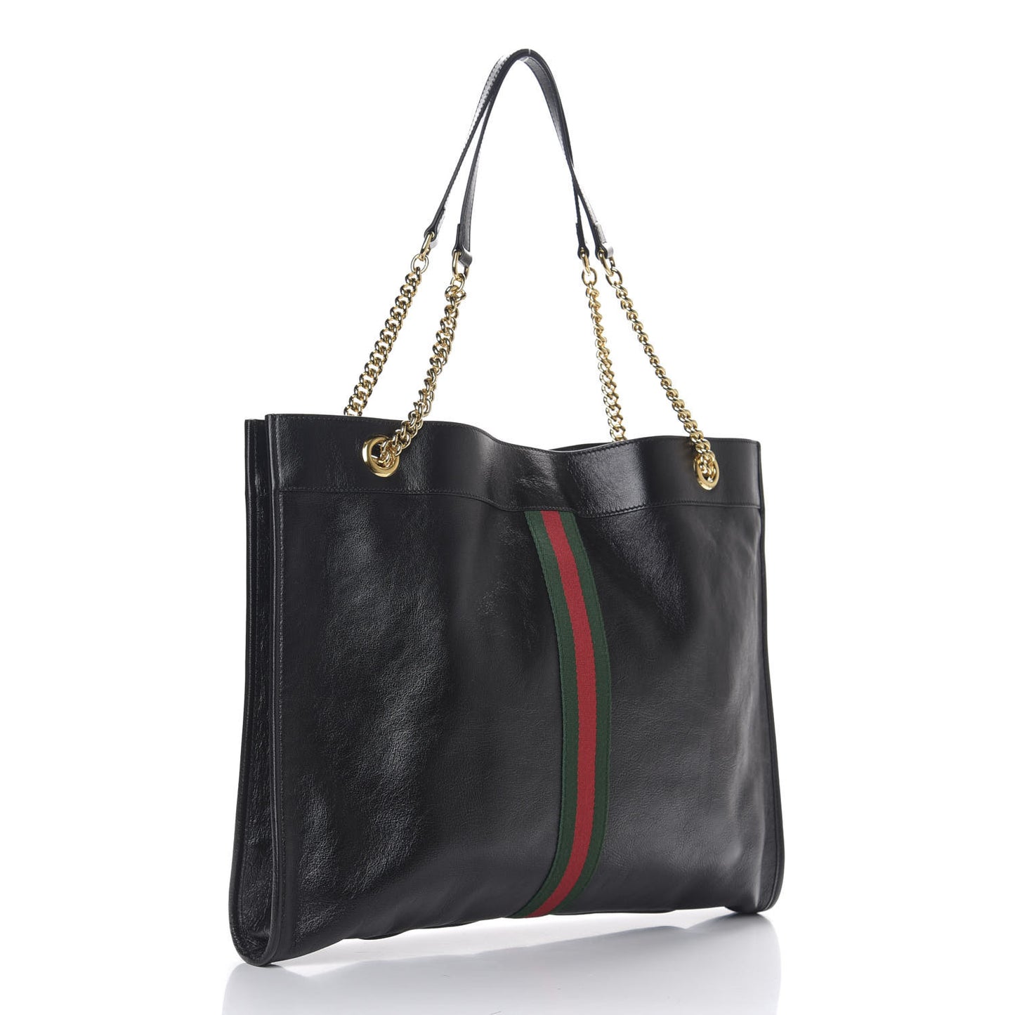 Calfskin Large Rajah Chain Tote Black