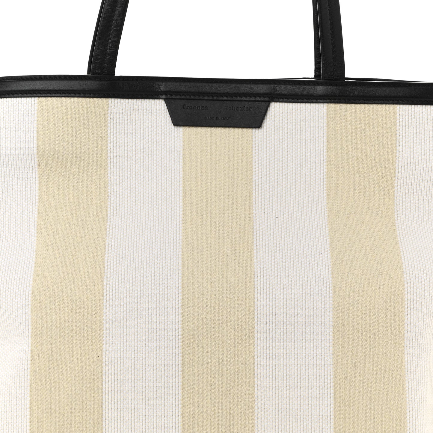Canvas Striped Days Tote Resin White