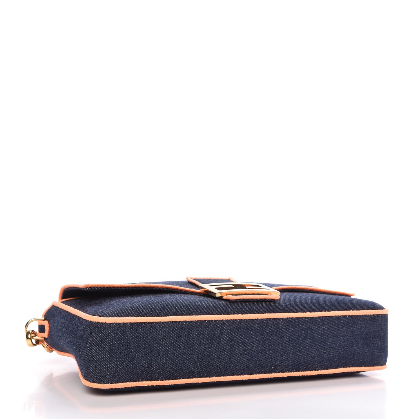 Denim Large Baguette Blue Arancio Fluo
