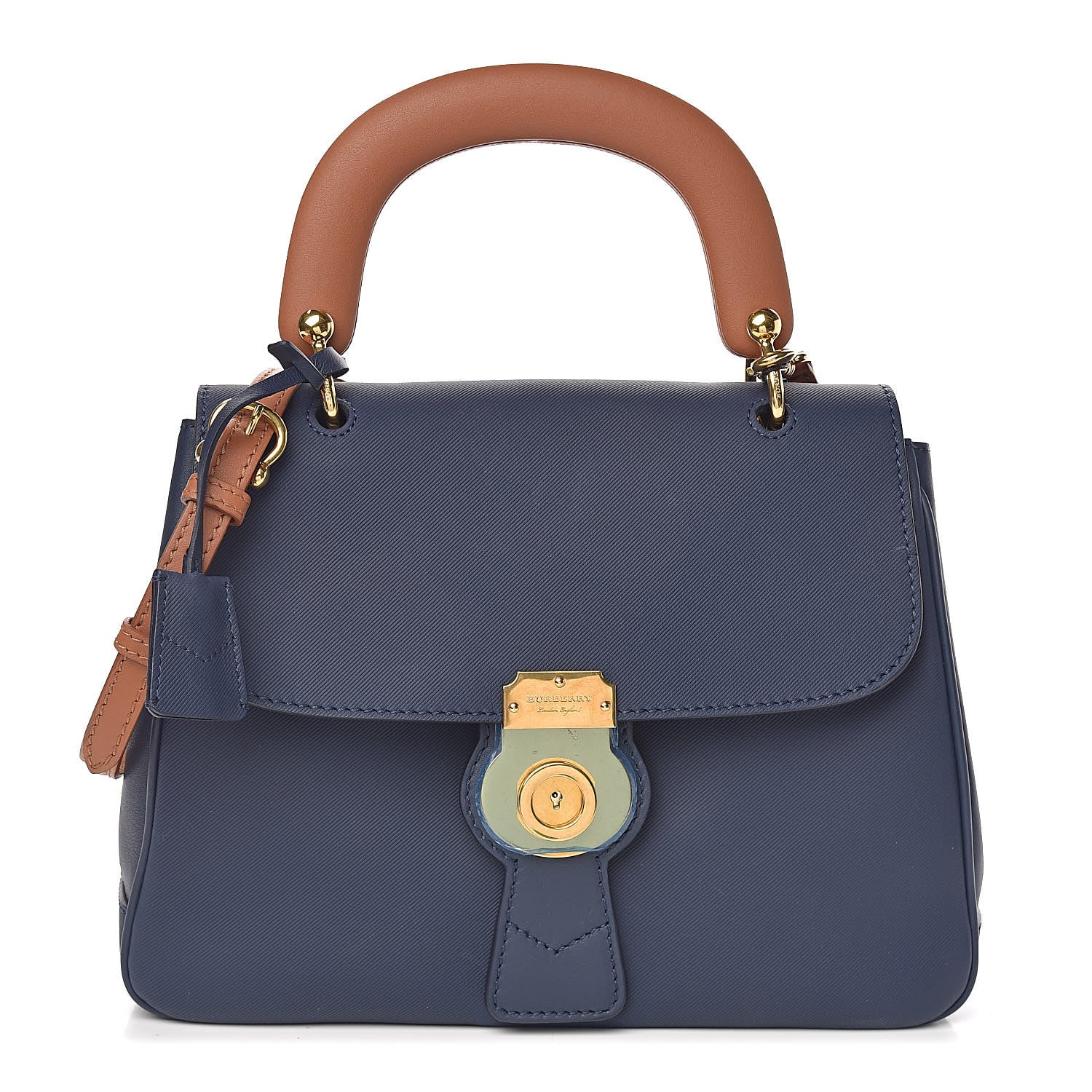 Burberry Trench Calfskin Medium DK88 Top Handle Bag Ink Blue 1 of 10