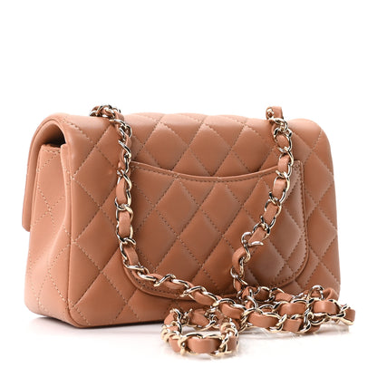 Chanel Lambskin Quilted Mini Rectangular Flap Brown 2 of 10