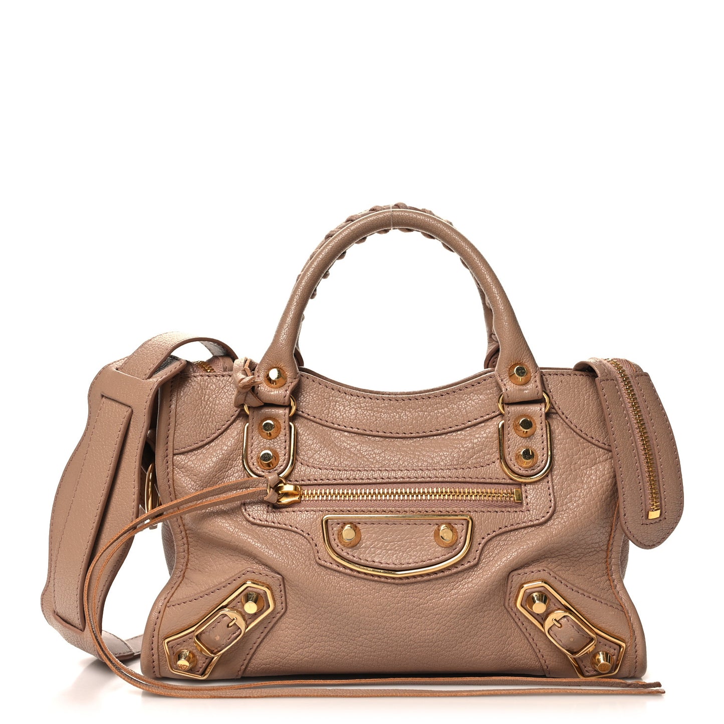 Chevre Gold Metallic Edge Hardware Mini City Rose Des Sables